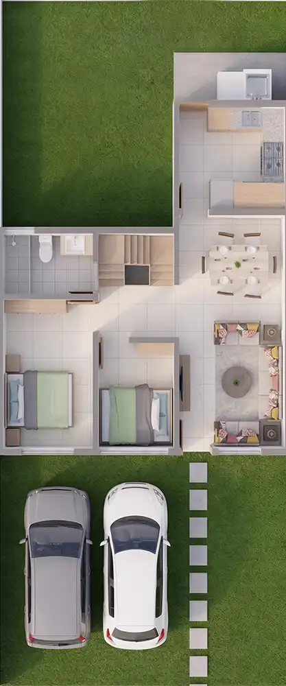 plano de casa mi vivienda tipo 4 - 1 piso